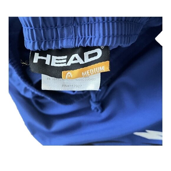 Head Club athletic shorts deep blue slip gusset pockets elastic waist logo Men M - Picture 9 of 14